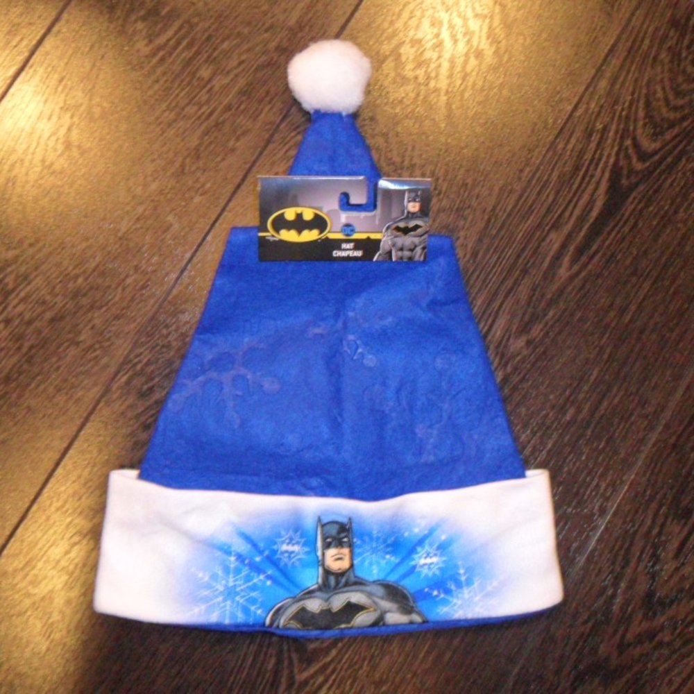 New DC Comics Batman Christmas Blue Santa hat Felt